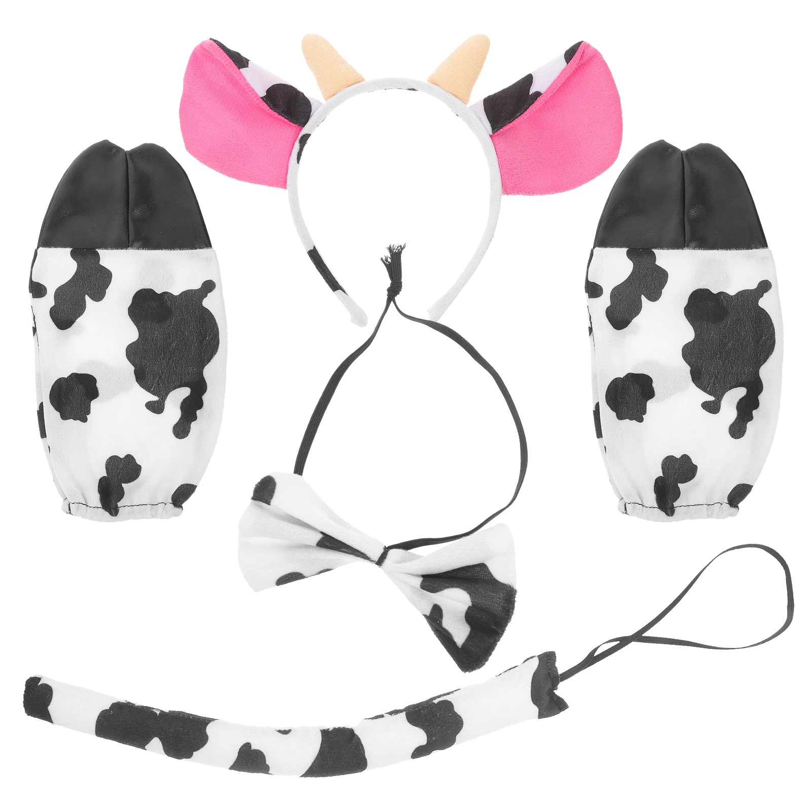 Mucca Spogliatoio Puntelli Costume Dairy Animale Cosplay Fascia Guanti Coda Papillon Carino Bagno Trucco Accessorio per feste per ragazze