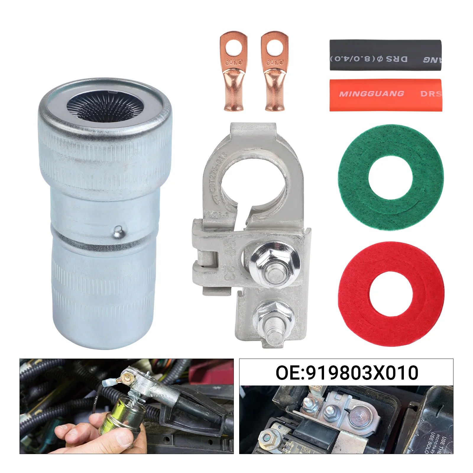 

Positive Battery Terminal Connector 919803X010 Brass 200A Silver 12V For Kia Optima Rio Soul Hyundai Accent Sedona Jeep Wrangler