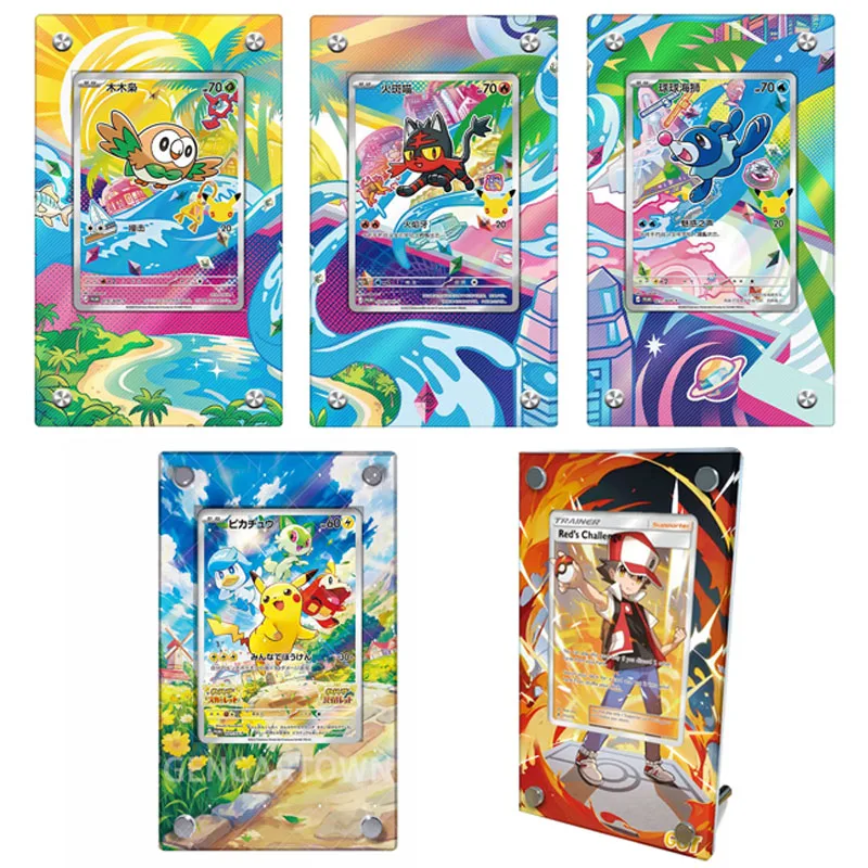 novo-suporte-de-exibicao-pocket-monster-para-cartas-colecionaveis-de-jogos-classicos-de-anime-ptcg-rowlet-litten-popplio--moldura-de-acrilico-diy-brinquedo-sem-cartas