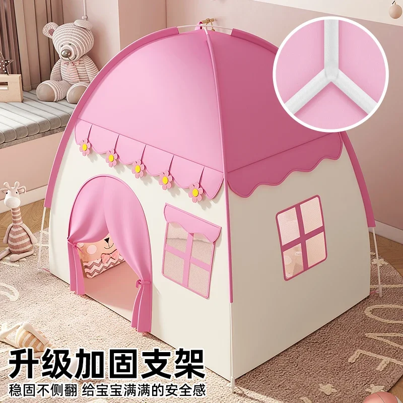 Castillo de bebé de 130CM, tienda portátil para niños, tiendas plegables para niños, casa de juegos para bebés, Castillo de princesa rosa grande para niñas, decoración para habitación de niños