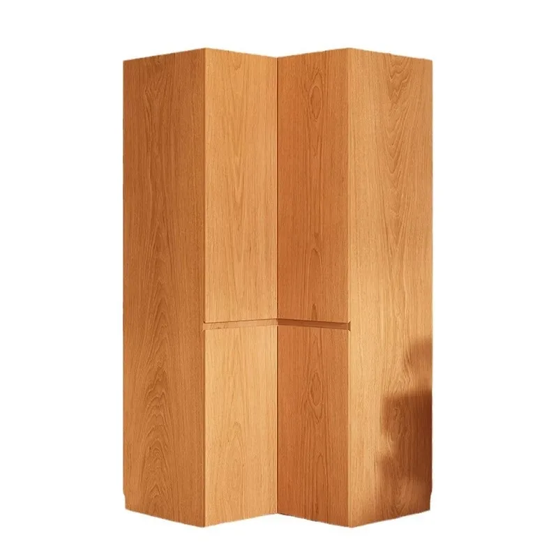 L-shaped corner cabinet, all solid wood wardrobe, household bedroom one door to the top 90 degrees corner wardrobe cloakroom