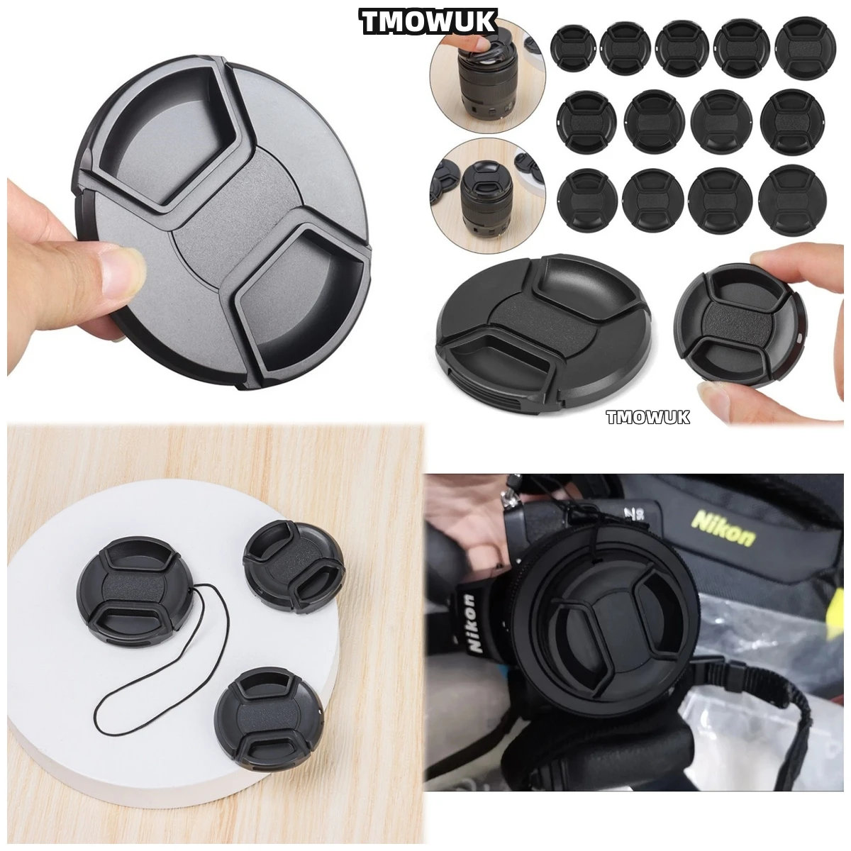 

For OLYMPUS PEN E-P1234567 E-M E-5 E-620 OM-1 Camera Lens Cap Protective Cover Center Pinch Snap-on 49mm 52 55 58 62 67 72 77 82