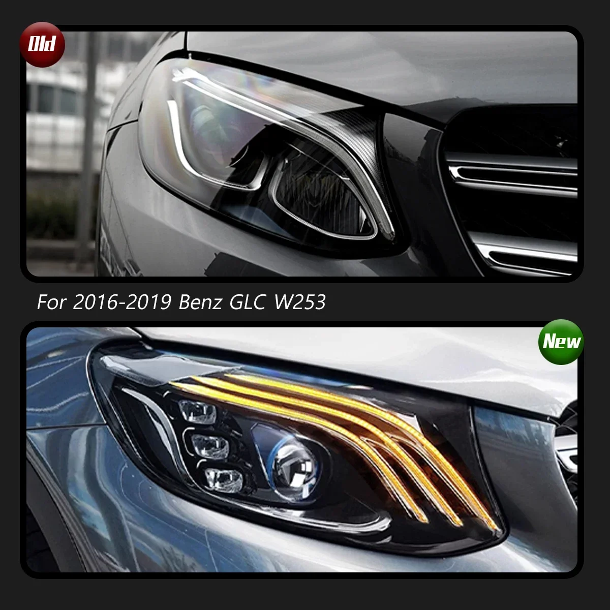 

TYPY новая светодиодная фара, обновленная, модифицированная для Benz GLC W253 2016-2019, фара с динамическим сигналом, автоаксессуары