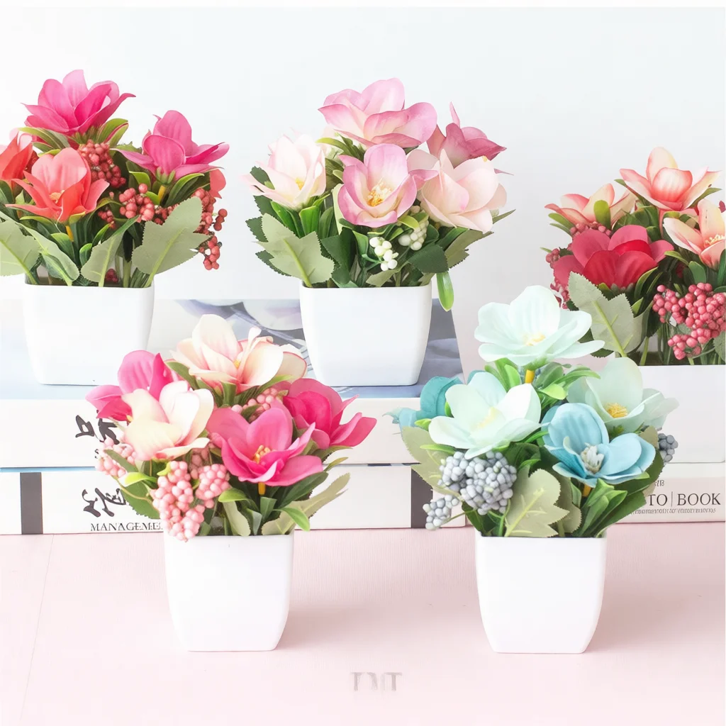 Simulation Flower Potted Plant Decor Artificial Ornament For Living Room Tabletop Wedding Photography Interior Home Decor