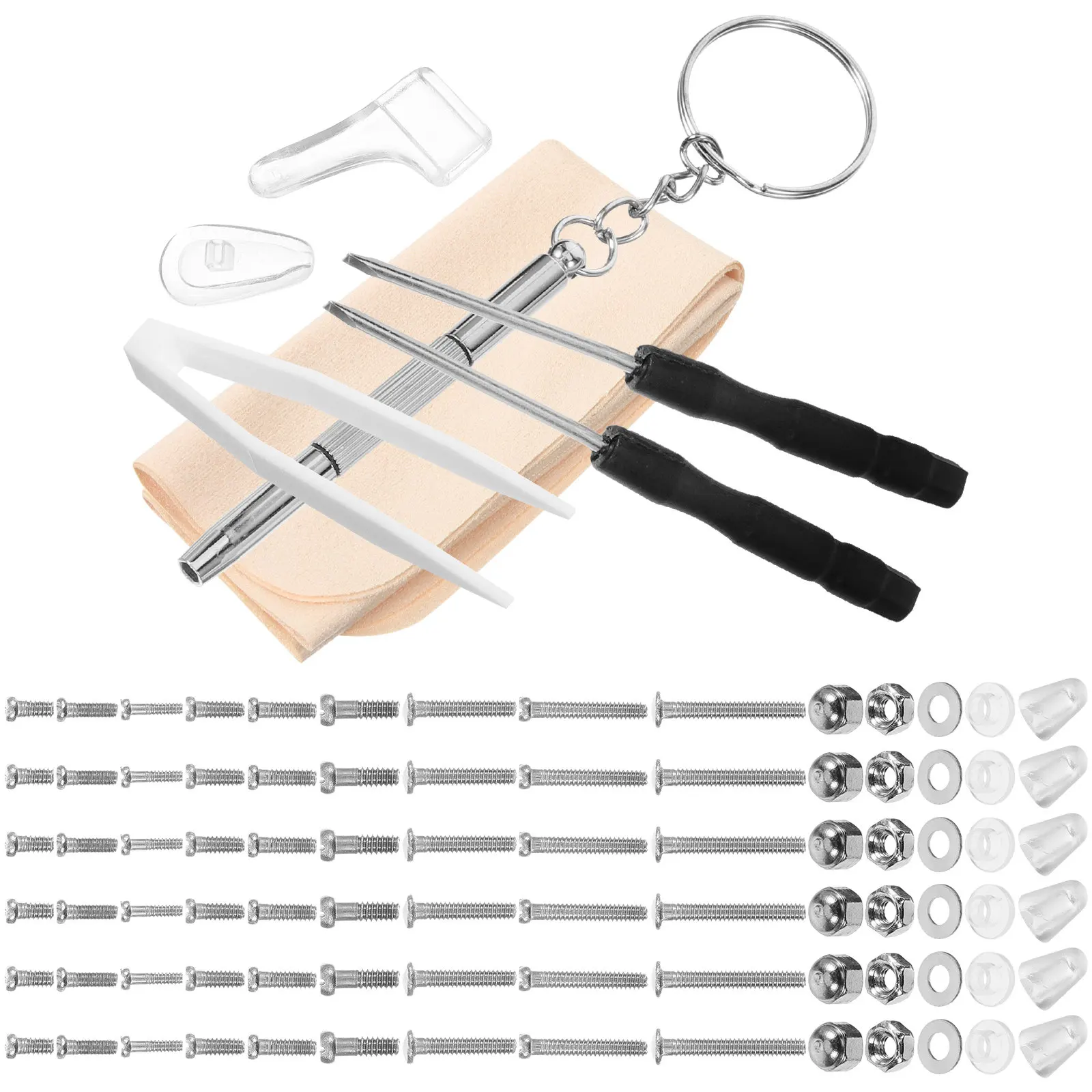 

1Set Eyeglass Nose Pads Repair Kit Sturdy Screws Screwdriver Tool Multifunctional Glasses and Sunglasses Repair Accessories