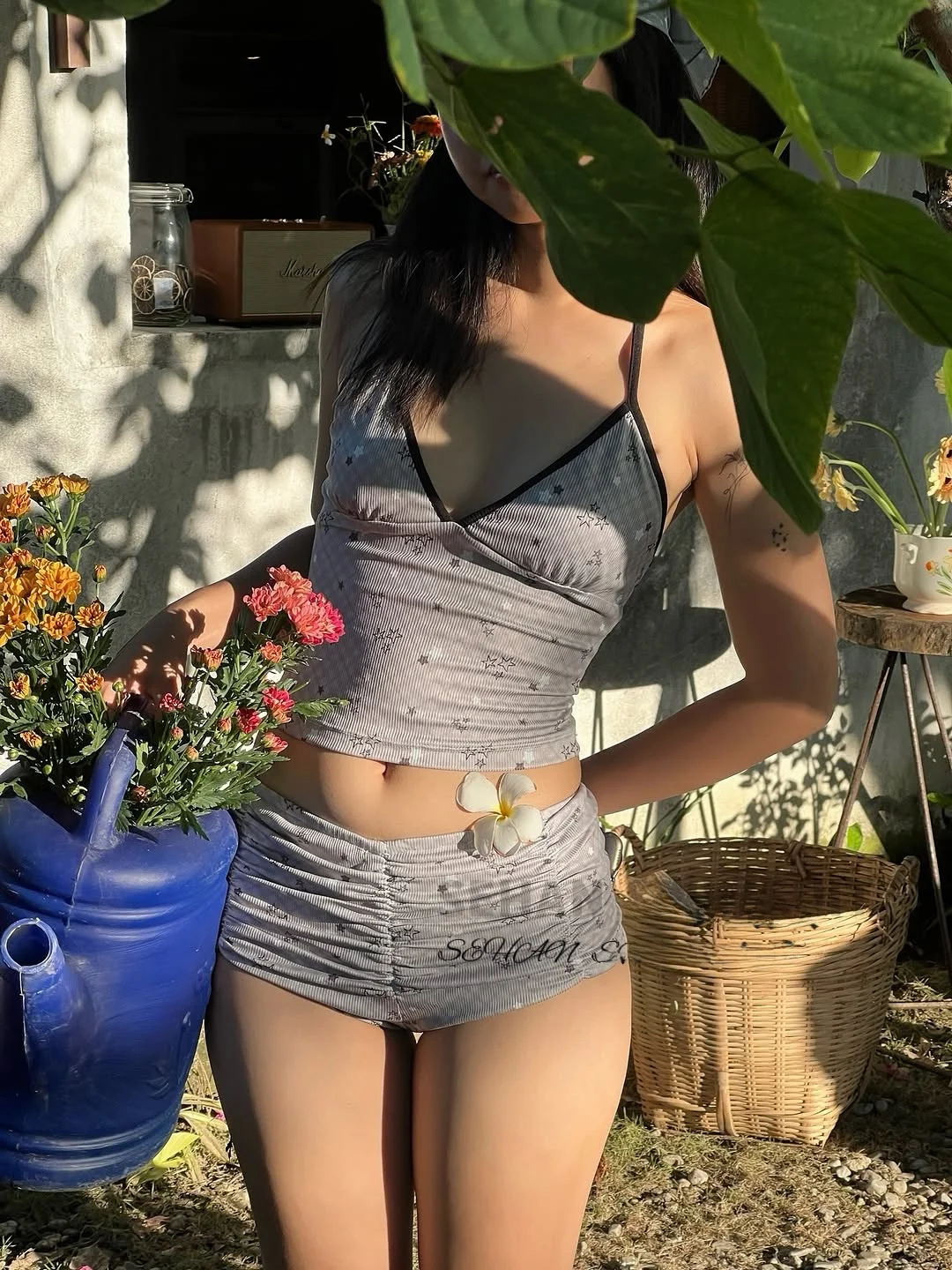 

Милый купальник-бикини Sweet Cute Star с эффектом утяжки, термо-плавательный костюм для женщин, раздельный дизайн, Neline Pure, S-размер, для электронной коммерции