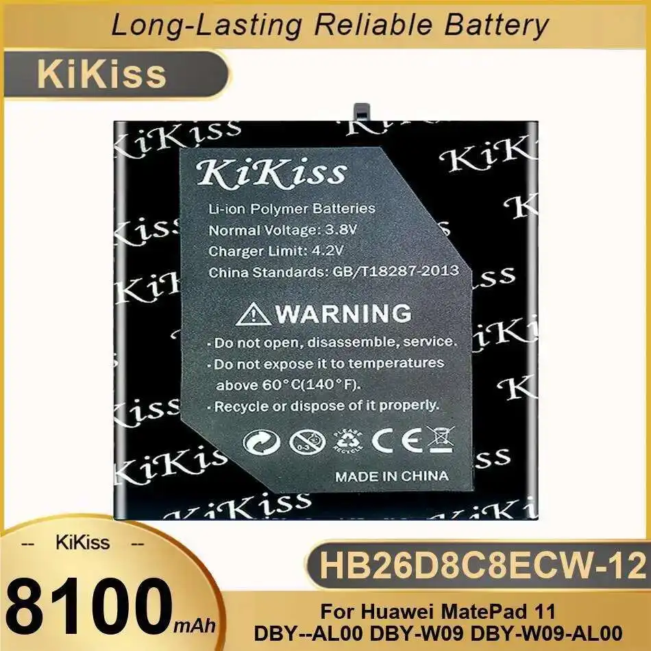 

For Huawei Matepad 11 Dby--AL00 Dby-W09 Dby-W09-AL00 8100Mah High Capacity Tablet Battery HB26D8C8ECW-12