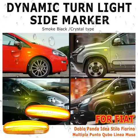 Sequential Lamp For Fiat Doblo Panda Idea Stilo Fiorino Multipla Punto Qubo Linea Multi LED Dynamic Turn Signal Side Marker Ligh