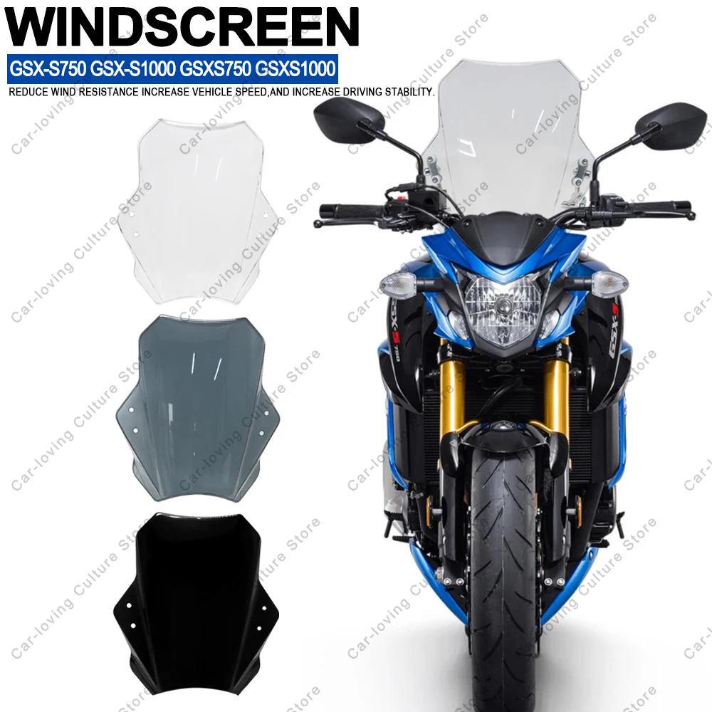 For gsx-s750 gsx-s1000 gsxs750 gsxs100 Motorcycle High quality ABS Windscreen Windshield Universal Adjustable Windshield