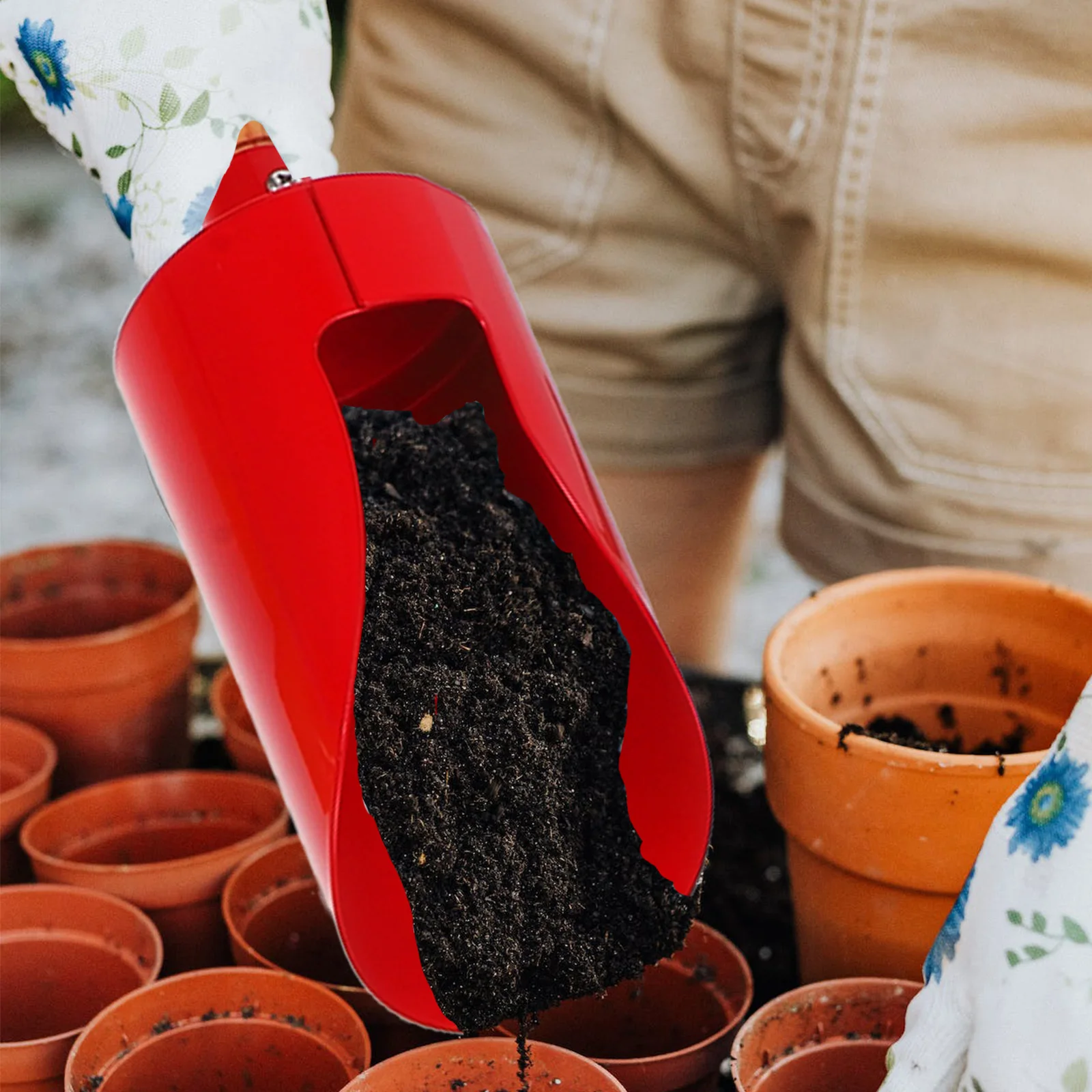 

1Set Sturdy Garden Hand Trowel Iron Wood Cloth Material Digging Weeding Transplanting Small Pot Indoor Garden Tool