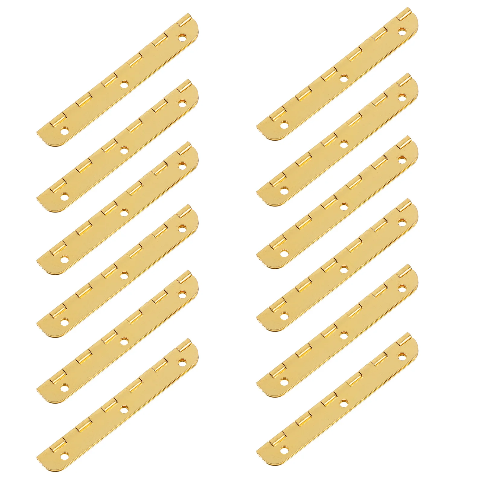 

24Pcs Rounded Corner Metal Mini Hinges Easy Install Mini Box Hinges for Wooden Jewelry Cases Piano Hinge Wooden Box Hinge