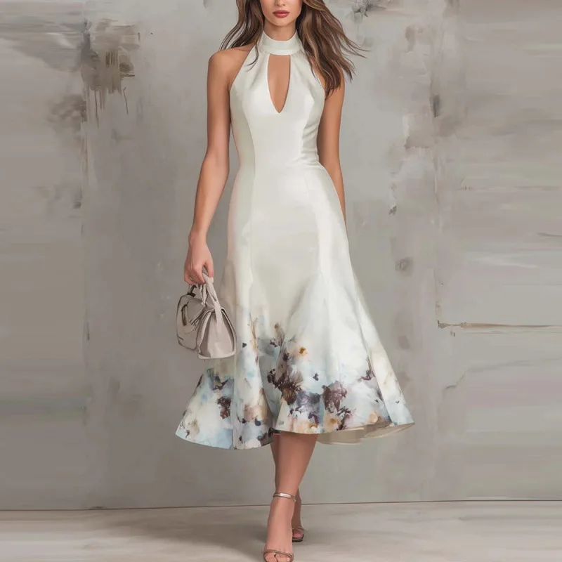 

Элегантные летние макси-платья без рукавов для женщин 2026 с цветочным принтом, повседневные длинные платья