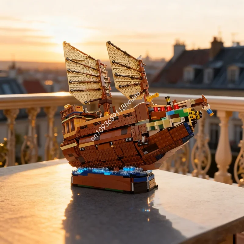 1891 elementów MOC Statek złomowy Dom na drzewie alternatywny model do złożenia Klocki konstrukcyjne Zabawki DIY pomysł Edukacja Prezenty świąteczne Urodziny dla dzieci