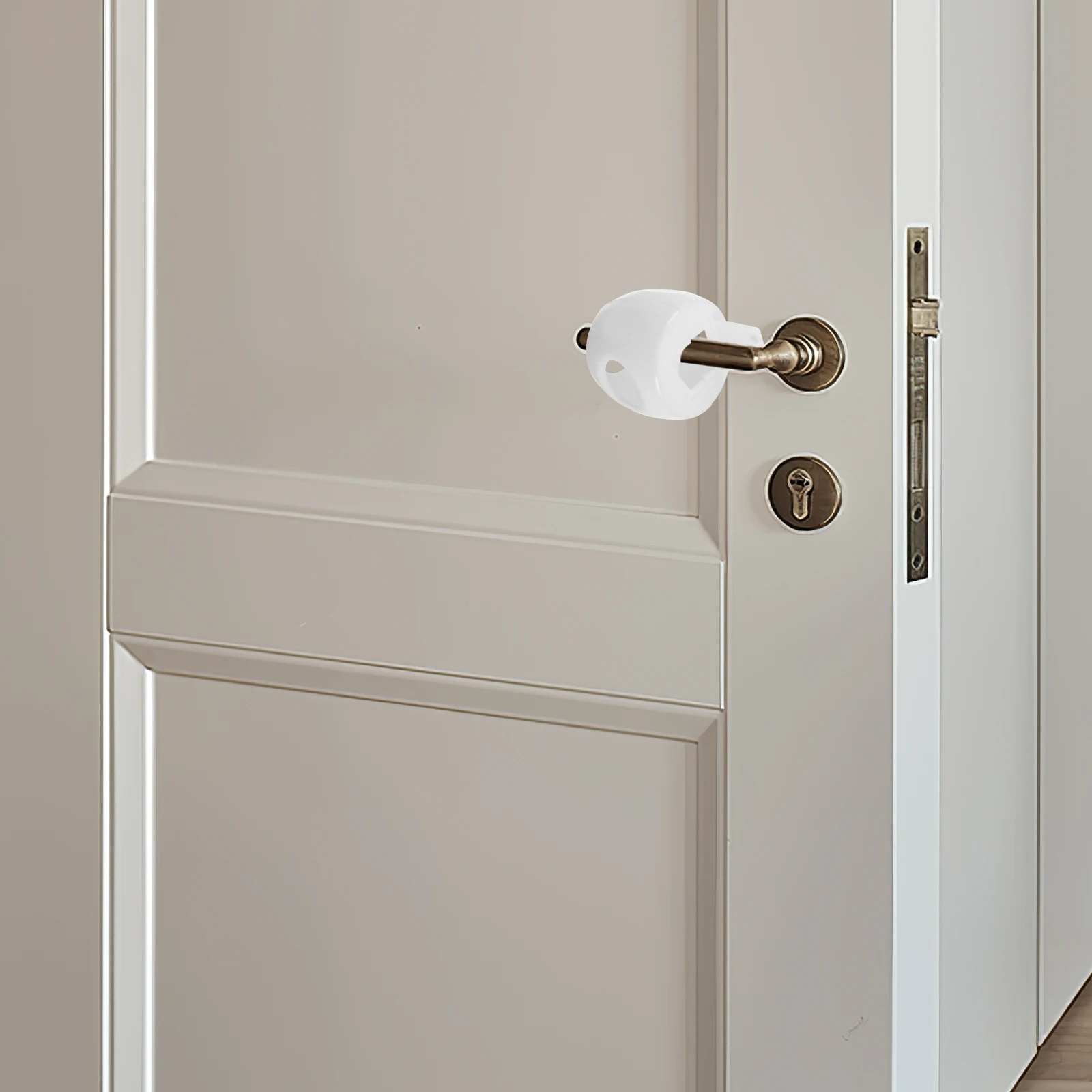 6 قطعة مقبض الباب الآمن يغطي الأبيض برهان قبضة مقبض الحرس العالمي جولة الغطاء الواقي للمنزل الحضانة