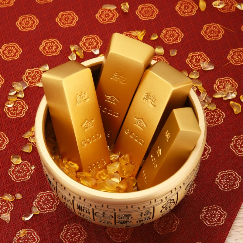 Wholesale Pieces Price Solid Gilding Alluvial Gold Sandy Gold Real Bar Brics Creative Gift Home Small Shooting Props Pu