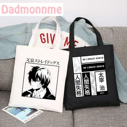 Cartoon Osamu Dazai Anime Fashion Shoulder Bags Large Capacity Wild Messenger Bag Summer New Cute Canvas Handbag Tote Bag