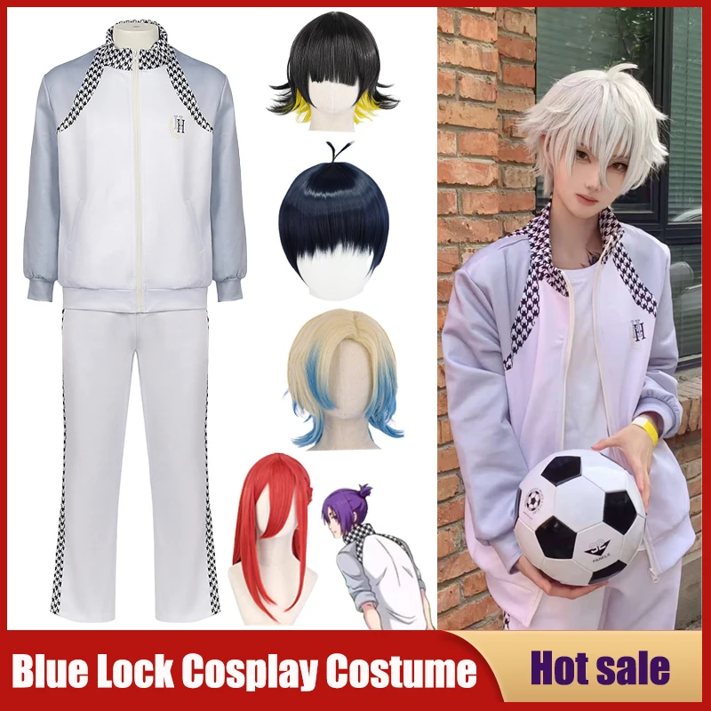 

Anime Blue Lock Reo Nagi Bachira Cosplay Costume Isagi Chigiri Tracksuit Zip Sportswear Wig Jacket Pants Suit Football Jersey