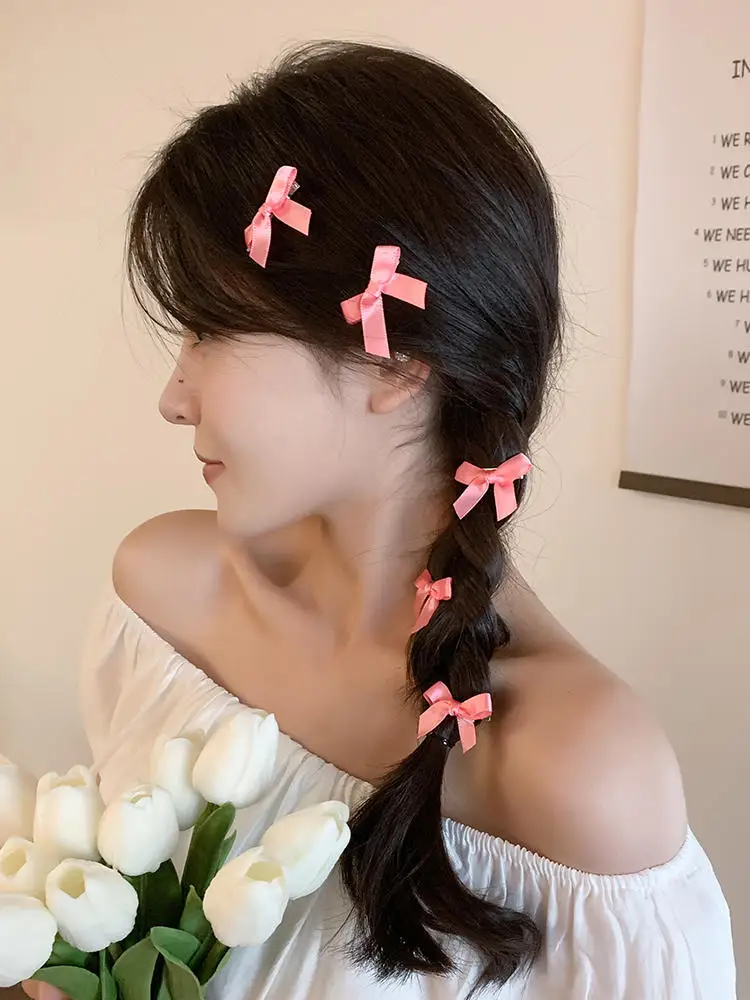 Mini Bowknot Hair Clips Sweet Ballet Ribbon Bow Hairpins Bang Clip Korean Girls Cute Grab Clips Headwear Hair Accessories