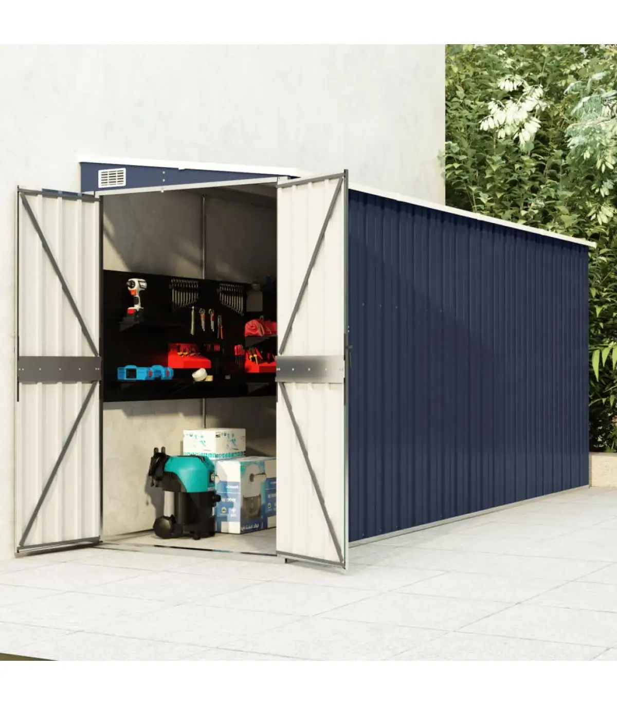 118x382x178cm galvanized steel wall garden shed sheds