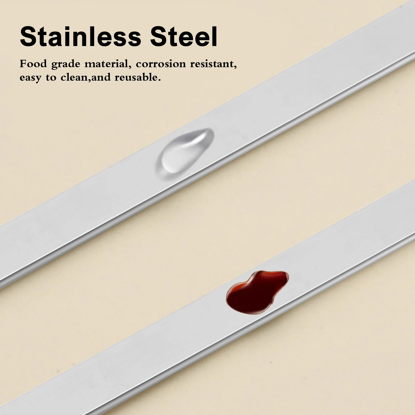 

10 pcs Stainless BBQ Skewers Roasting Sticks 42cm Grilling Roasting Sticks Protective Covers Storage Bag Kebab Tools