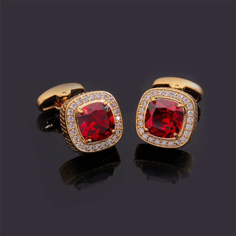 

Luxury Women's Square Rhinestone Cufflinks Men's French Suit Shirt High-end Button Business Party Clothing Accessories Jewelry