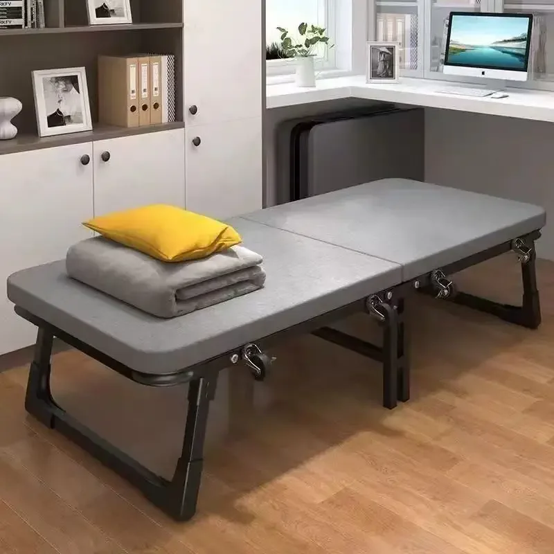 Multi-functional Durable Single lunch break folding bed Portable office nap bed Foldable home hospital escort bed with wheels