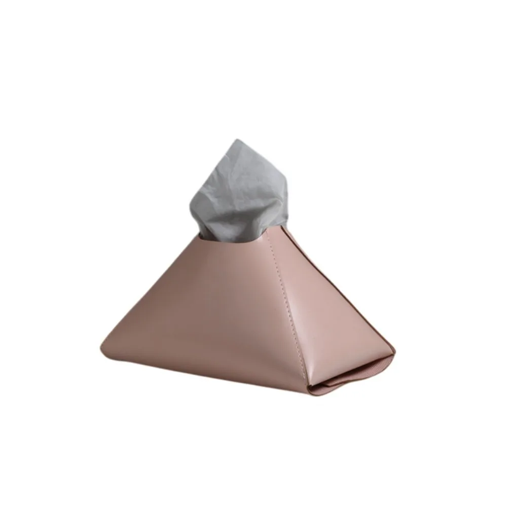Minimalist PU Leather Leather Tissue Box Desktop Solid Color Paper Towel Holder Home Decoration Paper Towel Dispenser Home
