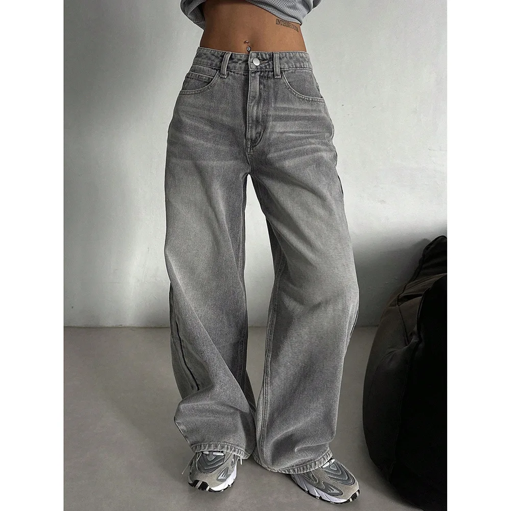 

Street Vintage Jeans New Y2K Harajuku Wash Blue Multiple pockets Baggy Jeans Denim Pants Mens Womens High Waist Wide Trousers