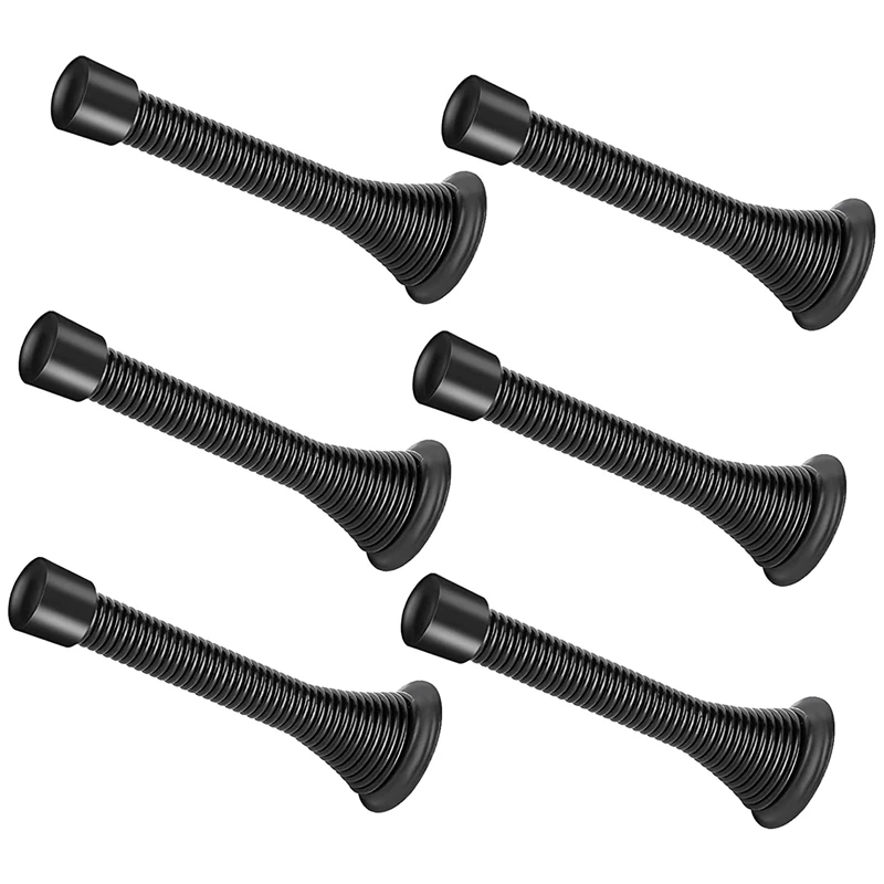 6 قطع من واقي الحائط لسدادة الباب الربيعي، سدادة الباب لأسفل الباب مع أطراف ممتصة للصدمات مطاطية للحماية