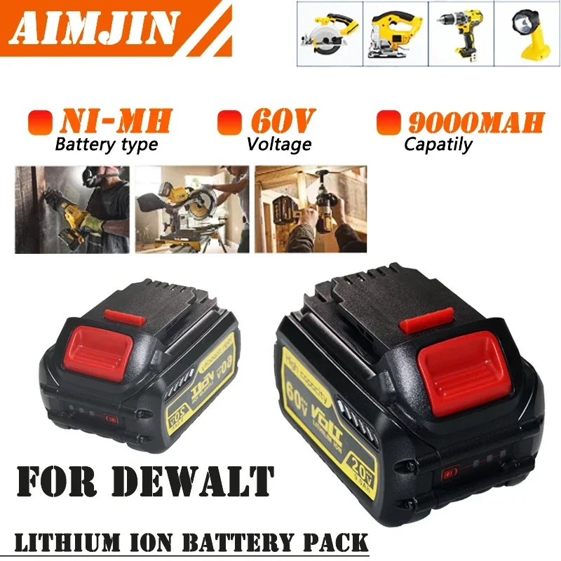 NEW 9000mAh 60V Battery for Dewalt DCB200 DCB606 DCB609 DCB205 DCB206 DCB209 DCB182 Power Tool Battery