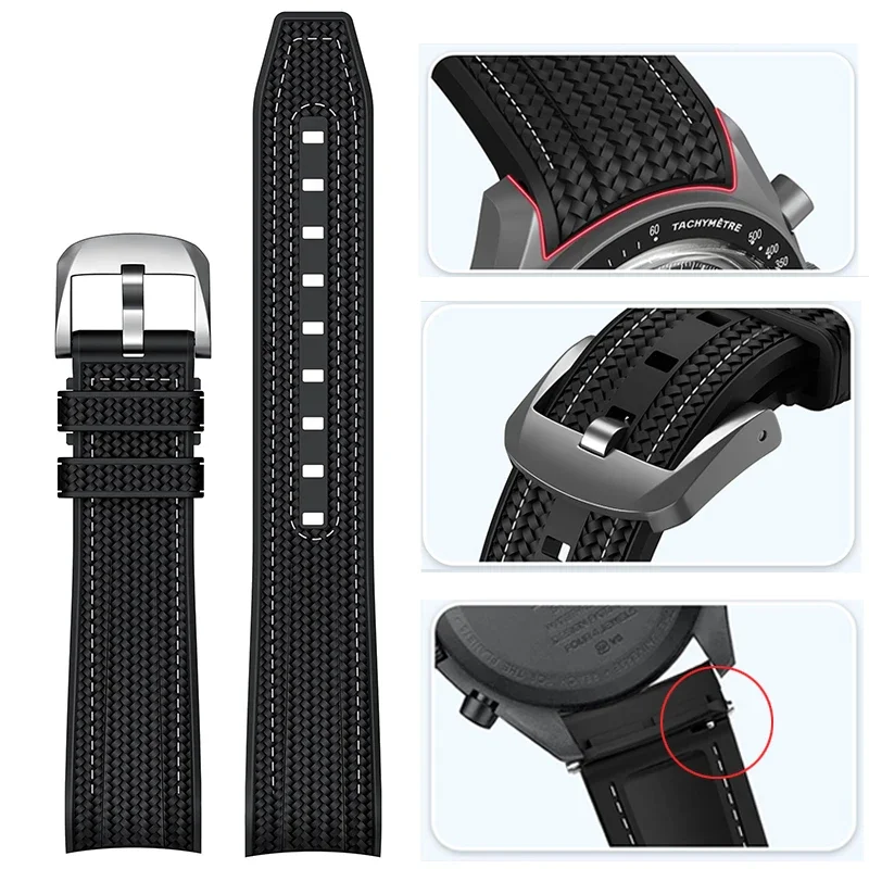 For Swatch X Omega joint MoonSwatch 20mm Quick Release Strap Men Women Curved End Weave Silicone Rubber Watch Band Bracelet Tool