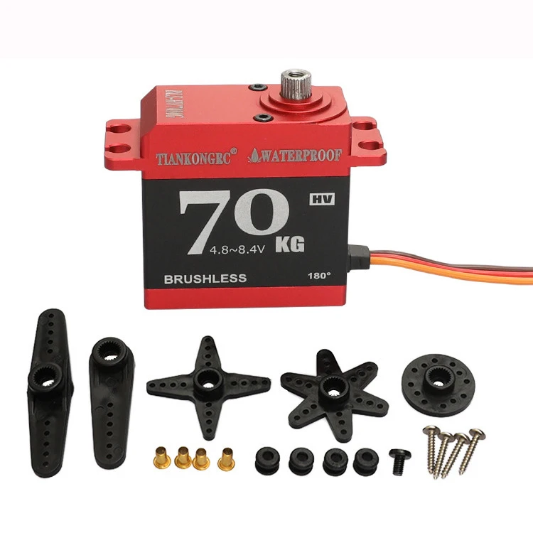 Motore brushless servo digitale a coppia elevata da 70 kg, ingranaggio in acciaio completamente metallico, impermeabile IP68 per modello di barca robot subacquea per auto RC