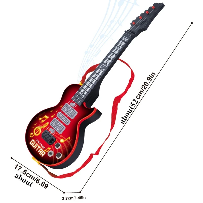 Music Guitar Toy, Infrared Sensing, Simulation Electric Guitar, Durable ABS Material,  Musical Learning Instrument for boy girl