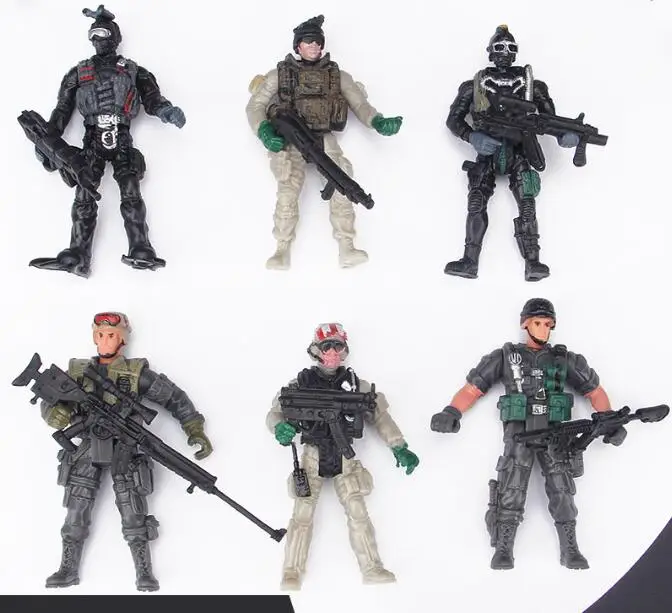 Military Special Forces Soldier City counter-terrorism swat figures Model modern military super police Corps figure weapons toy