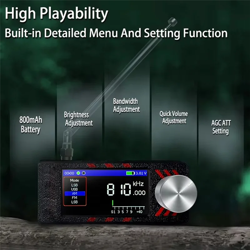 LICE-ATS MINI PRO SI4732 V1.01 ESP32-S3 B راديو DSP كامل المدى، جهاز استقبال الجيب 0.5-108 ميجا هرتز، مثالي لـ FM AM MW SW SSB