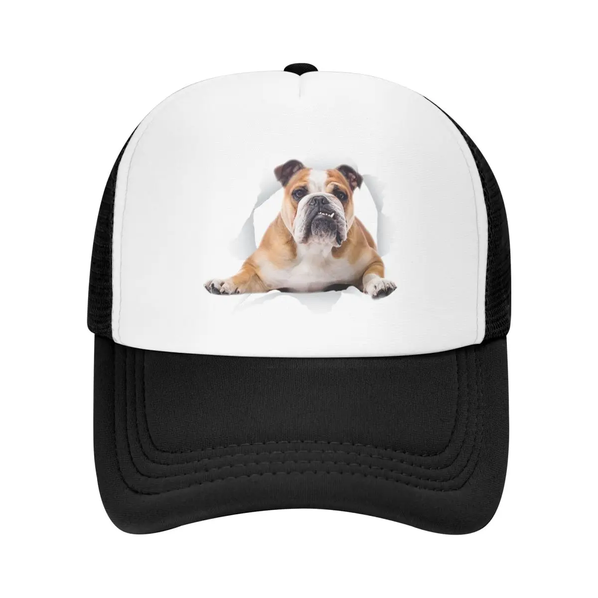 

Custom English Bulldog Baseball Cap Sports Women Men's Adjustable Trucker Hat Autumn Personalized Dad Hat