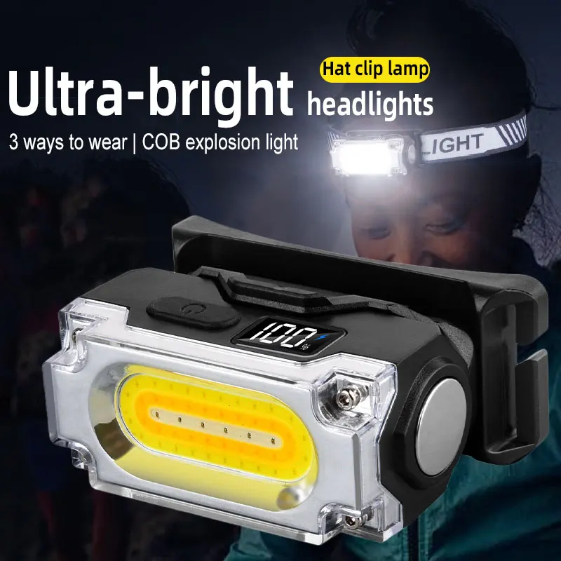 Powerful Rechargeable Head Flashlight for Fishing Led Hat Headlamp Camping Headlights Hunting Torch Hiking Front Lanterns