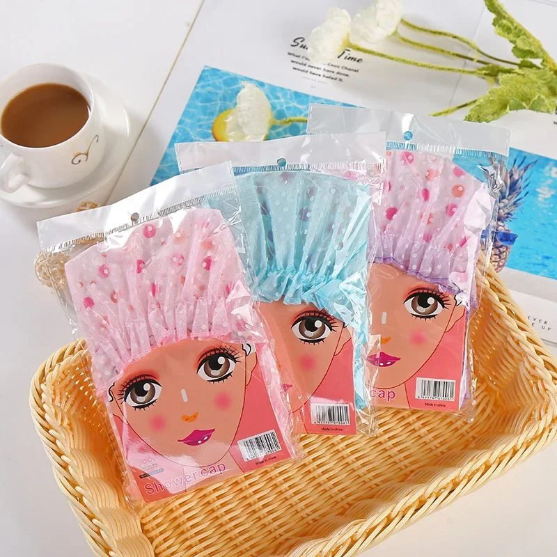 Waterproof Bath Hat Thickened Waterproof and Oil Fume Cap Women Spa Hair Salon Supplies Shower Cap Bathroom Accessories