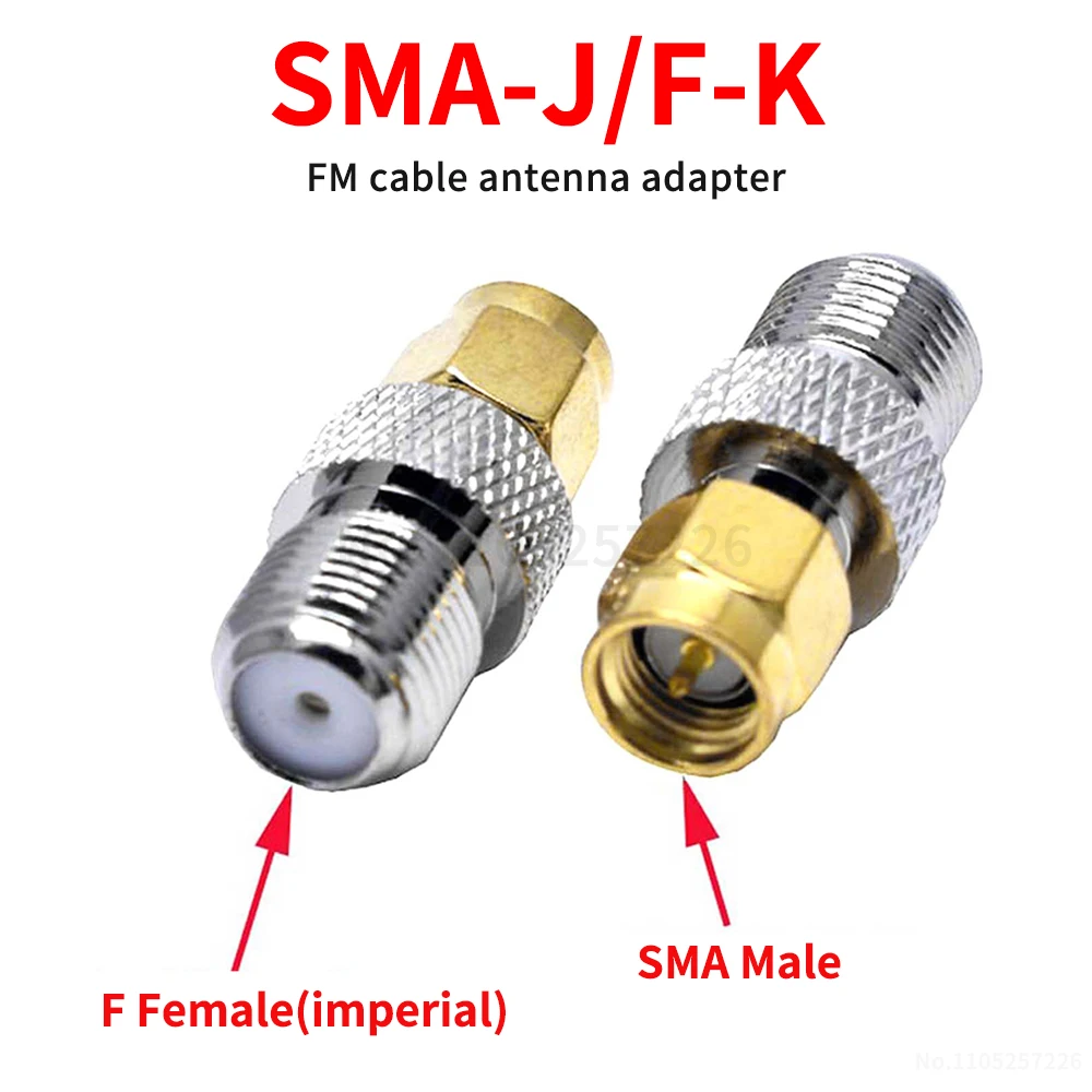 FM Coaxial Antenna Adapter British Standard F-type Female to SMA Male Antenna Adapter RF SMA-J/F-K Connector (1 pcs)