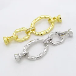 1 StĂŒck Stecker fĂŒr DIY Schmuck doppelte ovale Halskette Finishing Schnalle vergoldet eingelegt Zirkon Doppel ring Klammern Zubehör