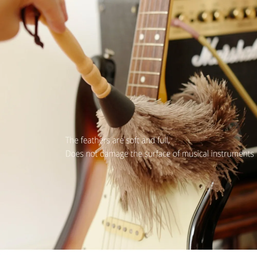 Dust Removal Cleaning Tool Household Cleaner Wooden Hand Dust Removal Ostrich Feather Fur Brush Ostrich Feather Brush Duster