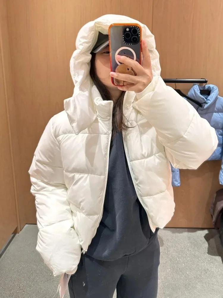 أنثى رشاقته الدافئة الرياضة فضفاضة الصلبة أسفل مقنعين النساء الشتاء الكلاسيكية قصيرة سترات ملابس النساء أبلى سترة مبطنة بالقطن