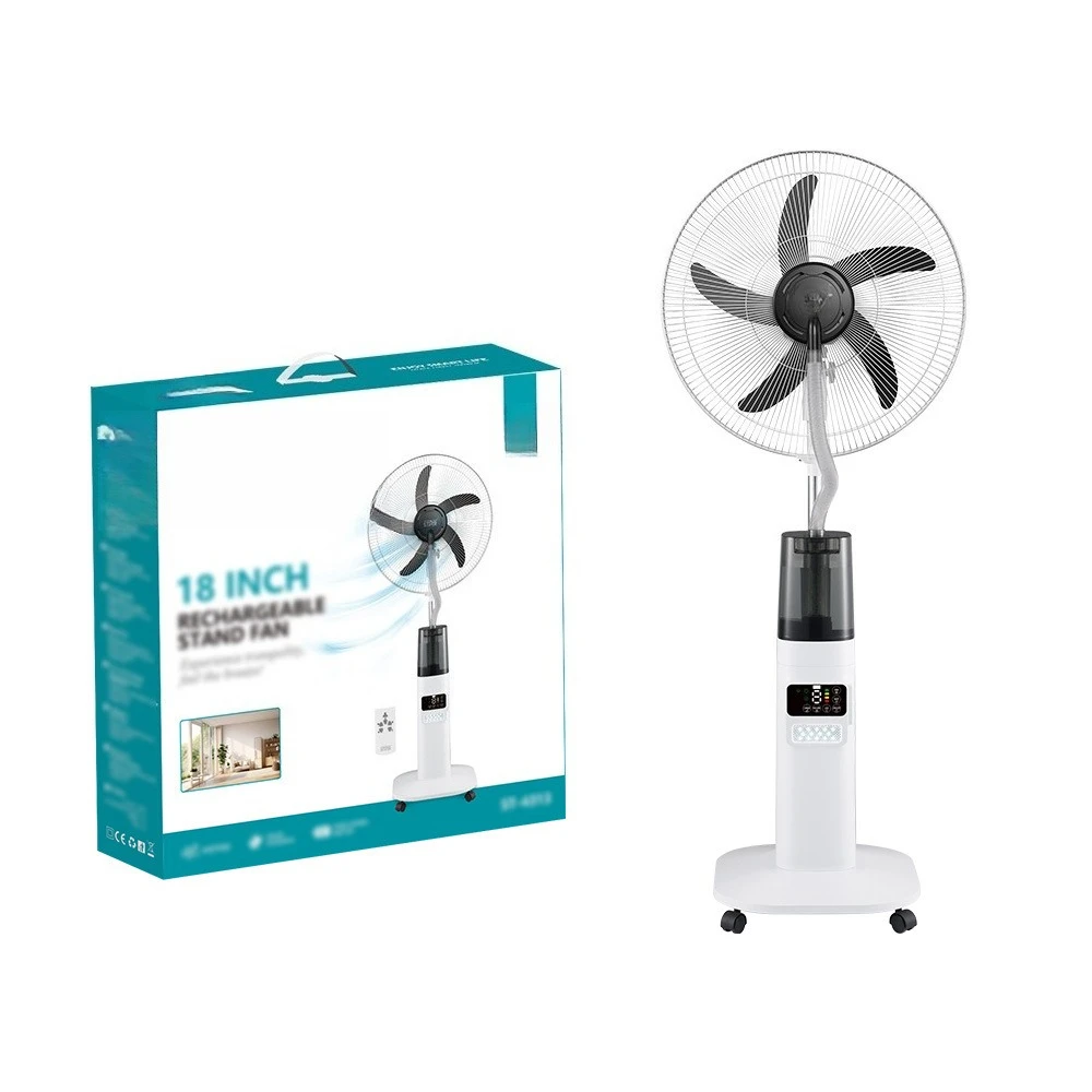 18 inch with LED display spray floor fan AC/DC charging
