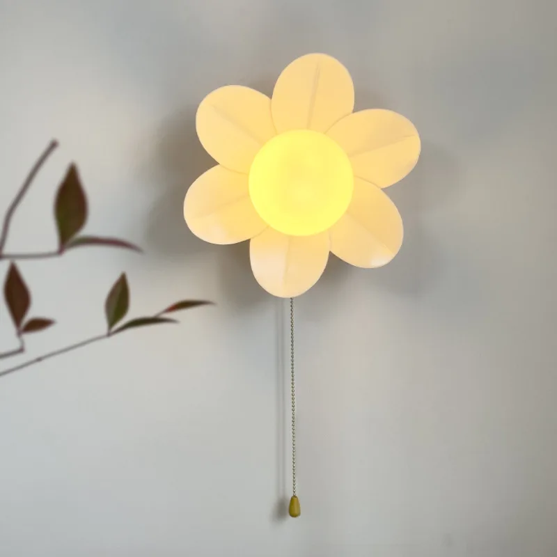 Creativity Cream Flower Wall Lamps Hallway Bedroom Balcony Porch Living Room Ceiling Wall Glass Lights Indoor LED Decor Sconces