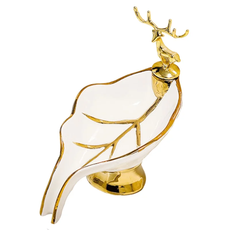 

BAAR-Leaf Soap Holder Drain Bathroom Household Rack Tray Portable Light Luxury Style New Creation Dish