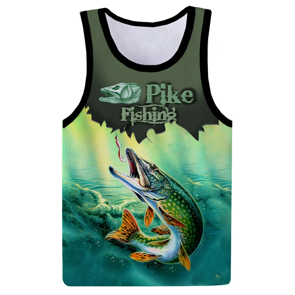 

Artwork Fish Print 3D Tank Tops Sleeveless Vest Men Boys Harajuku Streetwear Daily Shirt