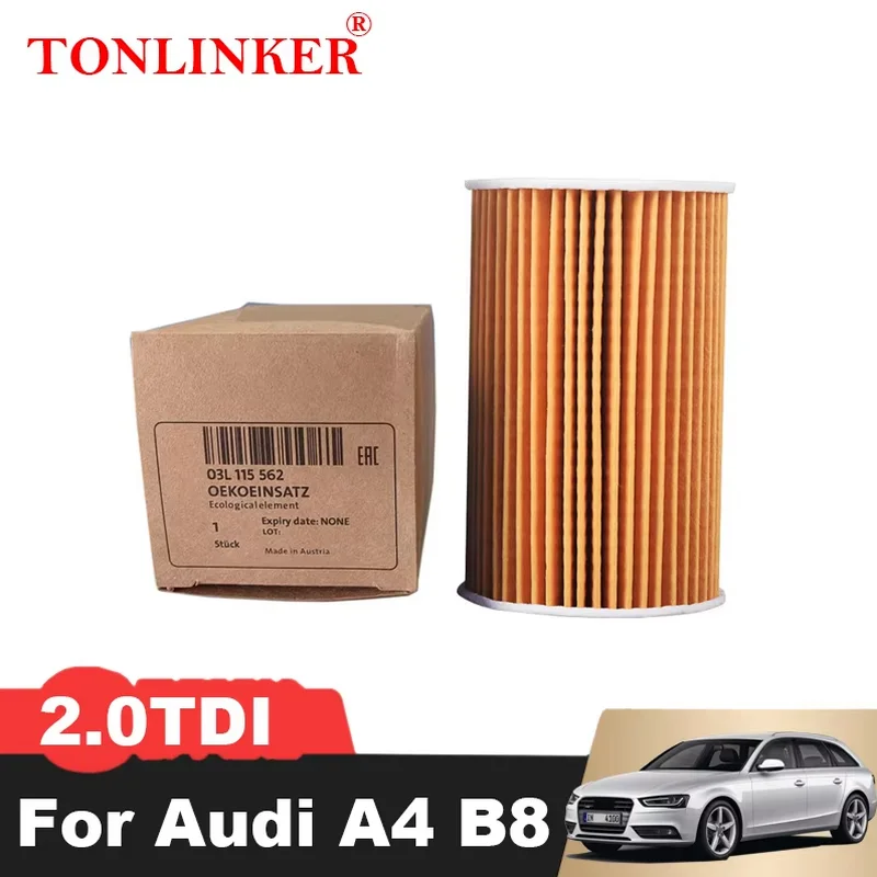 

TONLINKER Oil Filter 03L115562 For Audi A4 B8 2.0TDI 2008 2009 2010 2011 2012 2013 2014 2015 2016 CJCD CMFB CGLC Car Accessories