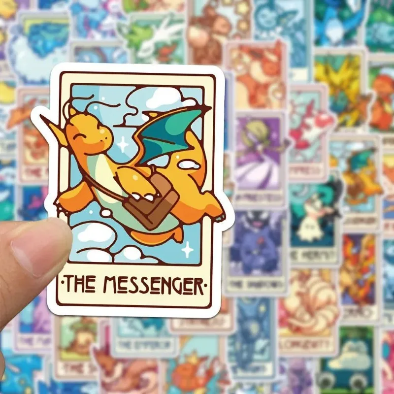60Pcs Unique Tarot Card Stickers Waterproof Cute Cartoon Decals for Phone Case Laptop & Notebook Kids Toys Gift