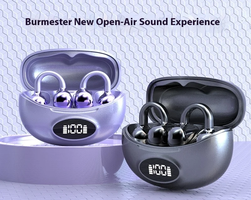 

TWS Ear clip type Bluetooth 5.4 Hi-Res HIFI Bass 72Hrs Battery Life Power display Sport ANC ENC Headphones