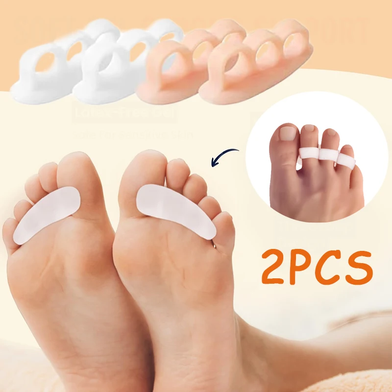 1Pair Silicone Gel Hammer Toe Straightener Corrector for Curled Toes Hallux Valgus Feet Foot Care Bunion Adjuster Tool